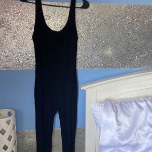 Black short sleeve long jumpsuit